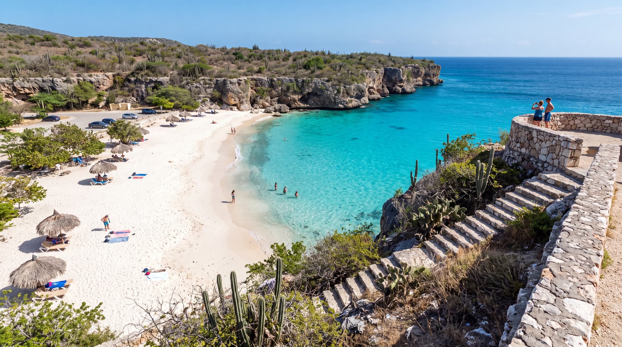 Grote Knip beach and the turquoise water on Curaçao’s west coast